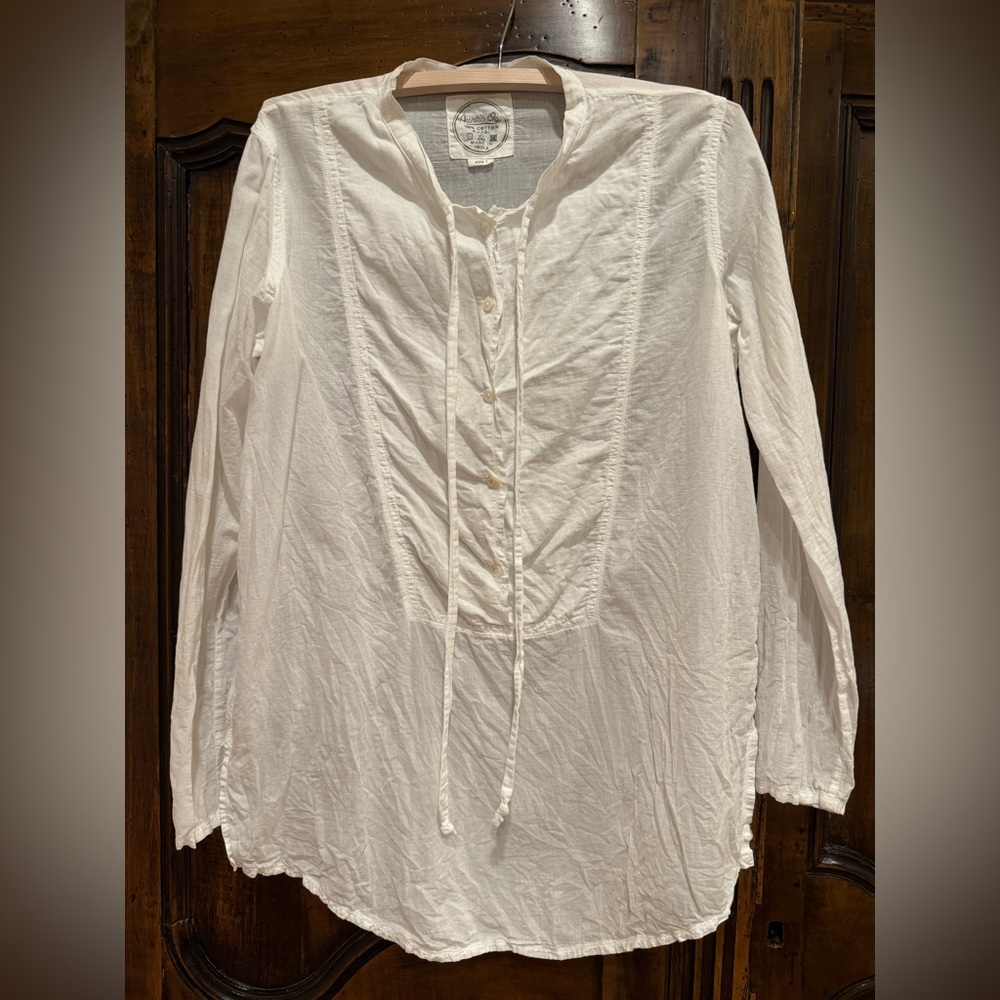Auntie Oti white khadi cotton tuxedo shirt size one